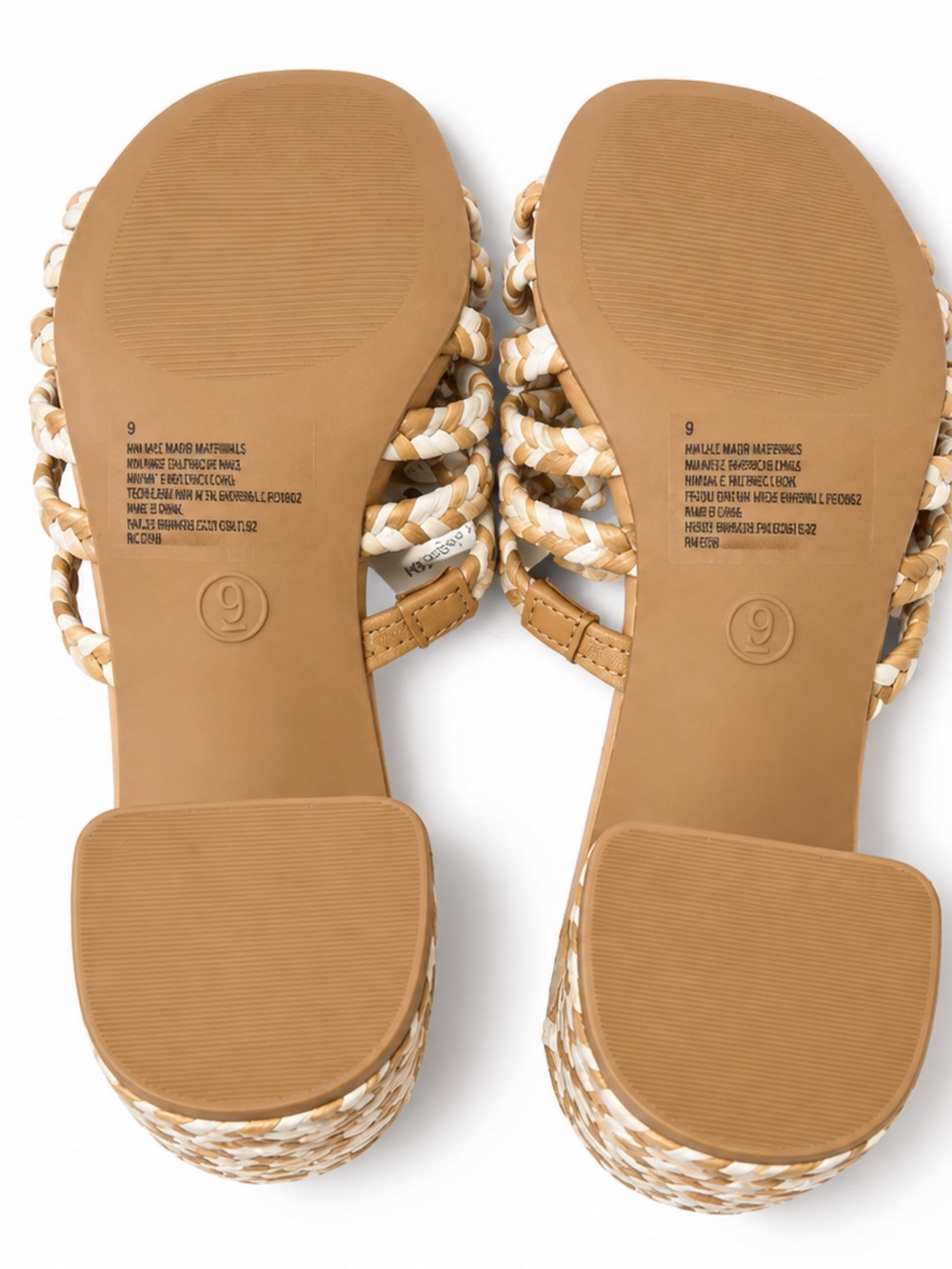 Universal Thread Braided Slide Mules in Tan and Cream - Picture 3 of 3